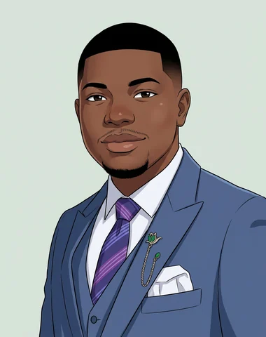 Illustrated portrait of Stephen Abiola